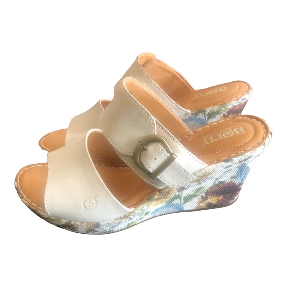 Børn Floral Wedge Sandal. Leather Upper. Sz 8